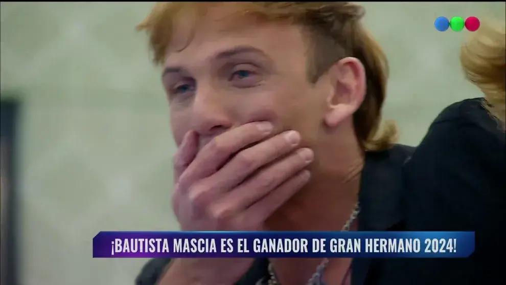 Fotografía del momento en que Bautista Mascia se consagró como el nuevo campeón de Gran Hermano.