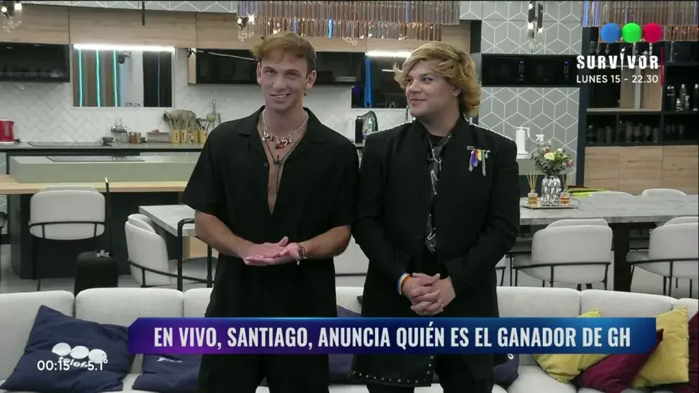 Fotografía de Bautista y Emmanuel en la final de Gran Hermano.