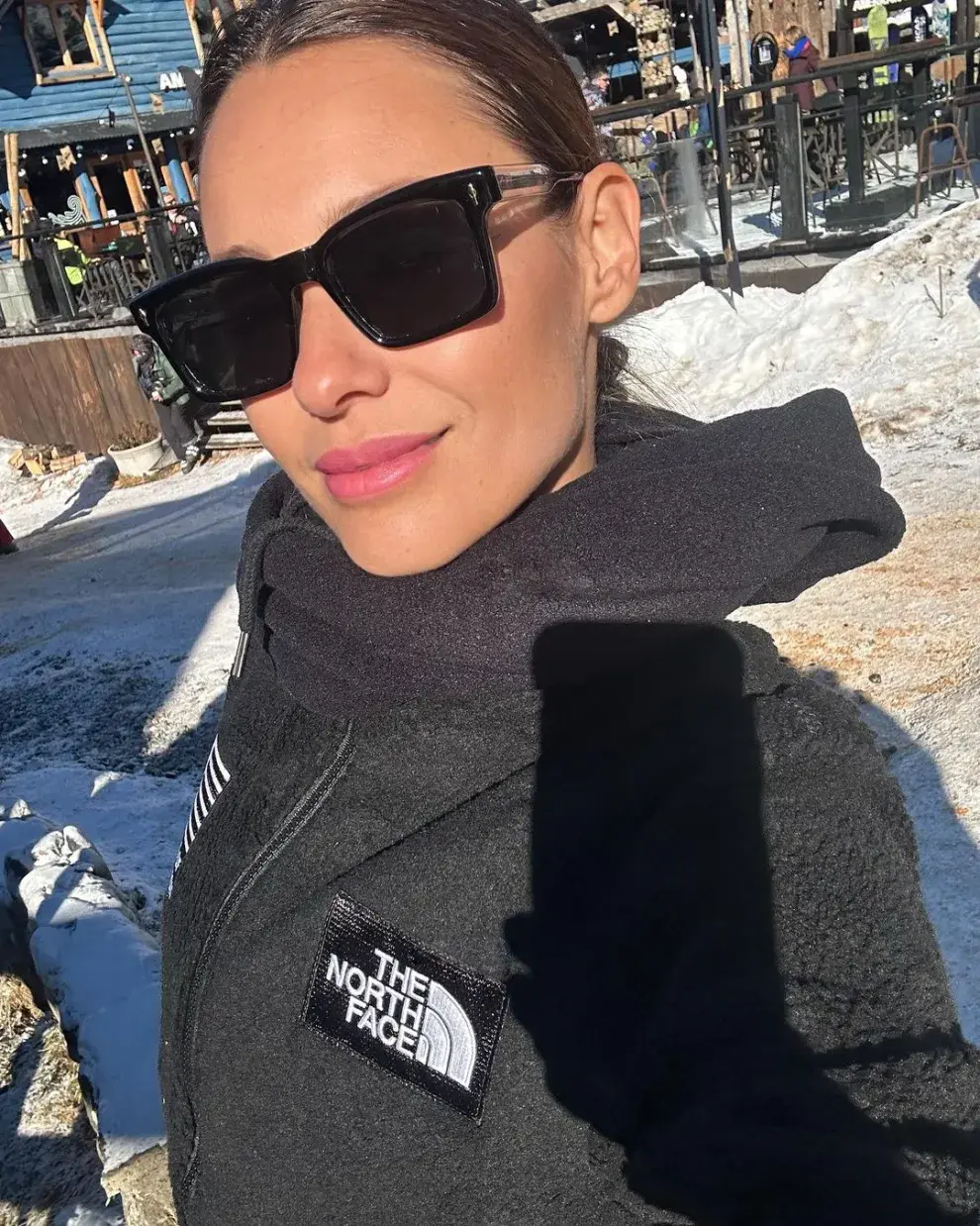 Pampita en la nieve.