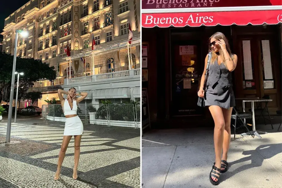 Dos fotos de Pampita.