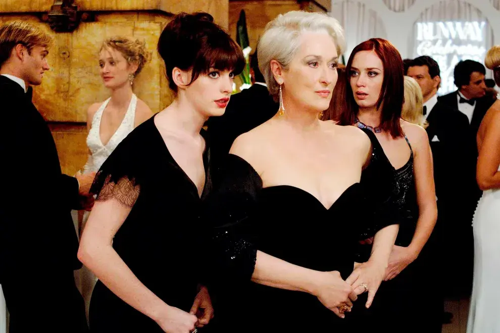 Meryl Streep, Anne Hathaway y Emily Blunt en una escena de El diablo viste a la moda.