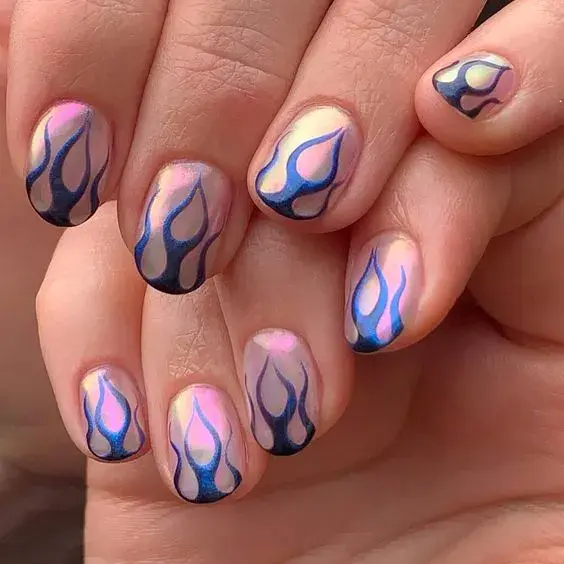 fire nail art