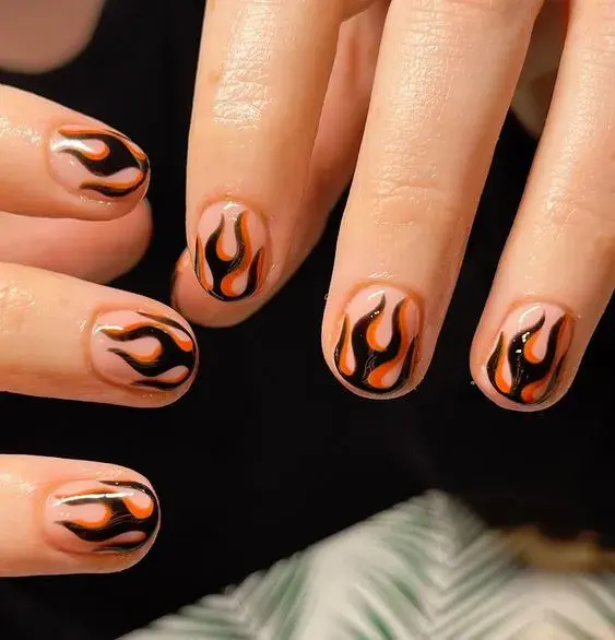 fire nail art