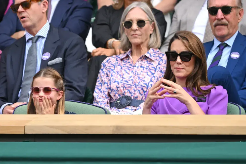 Kate Middleton en Wimbledon con un vestido violeta