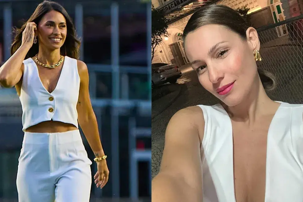 Antonela Roccuzzo y Pampita optaron por equipos con blanco y dorado