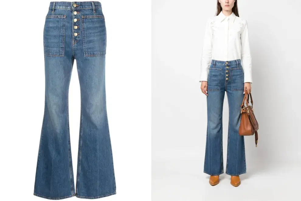 Jeans corte flare de Ulla Johnson.