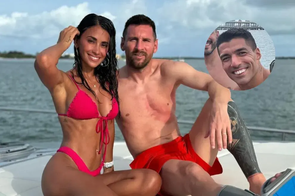 La foto que desató los rumores de que Antonela Roccuzzo engaña a Lionel Messi con Luis Suárez.