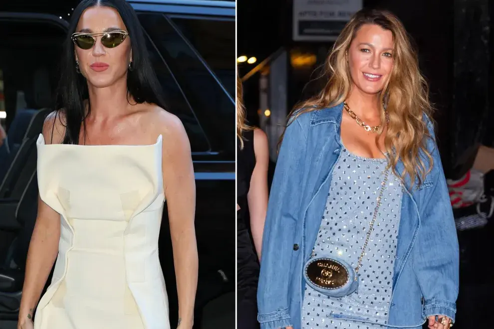 Katy Perry, en un impecable total white, y Blake Lively con su chaqueta de denim.