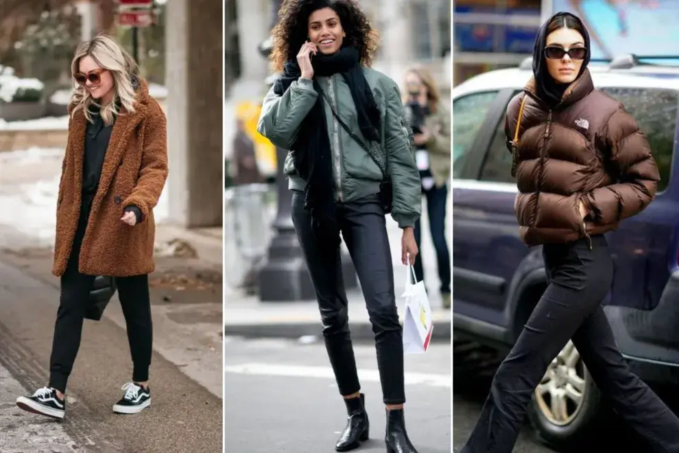 Mujeres con abrigos caminando por la calle