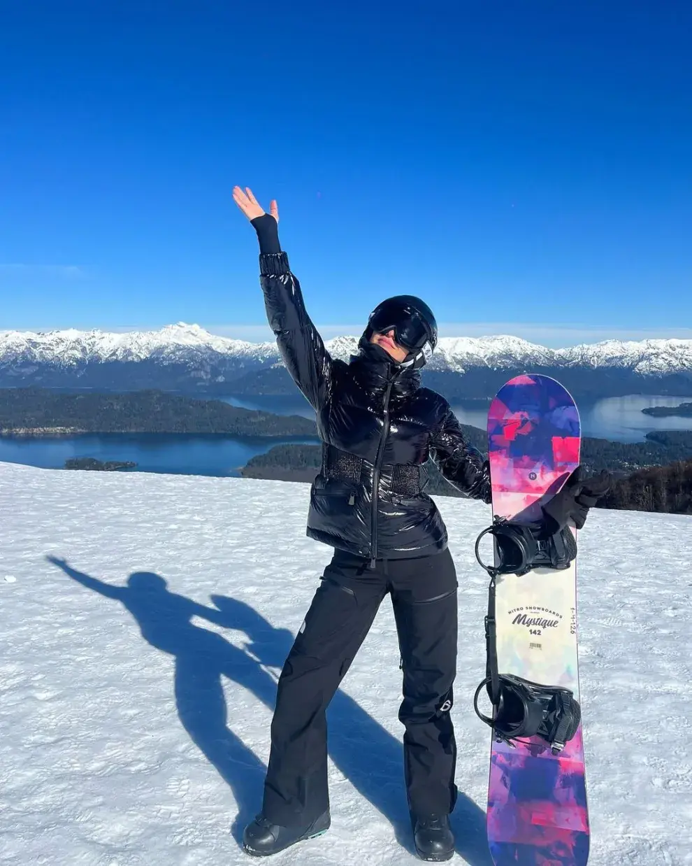 Pampita en la nieve.