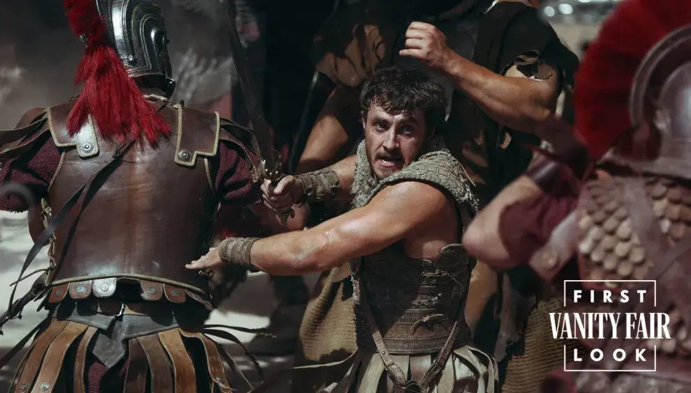 Paul Mescal en una de las escenas de Gladiador 2.