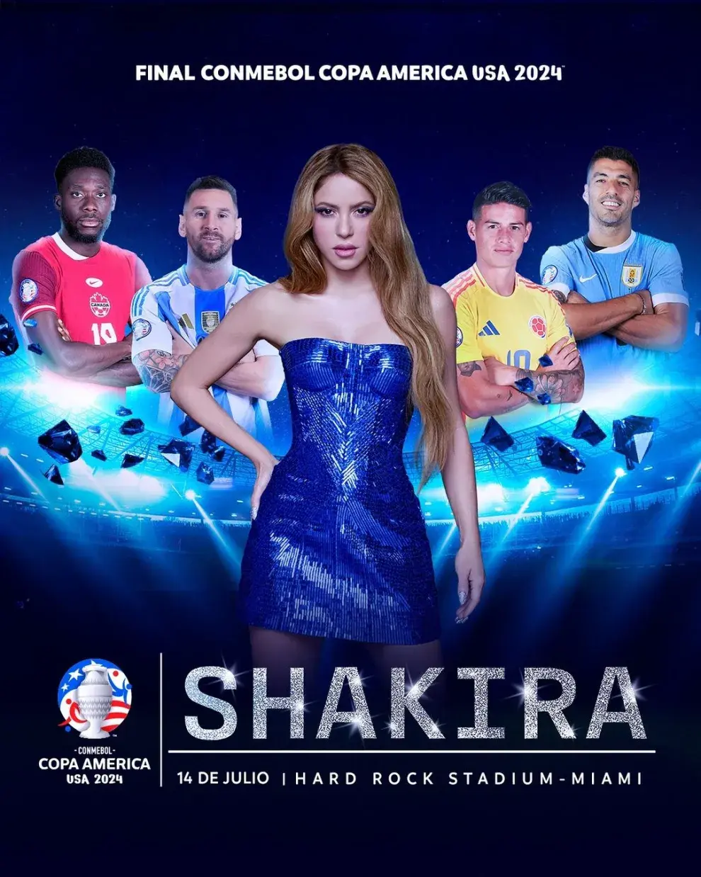 El anuncio oficial de la presencia de Shakira en la final de la Copa América 2024.