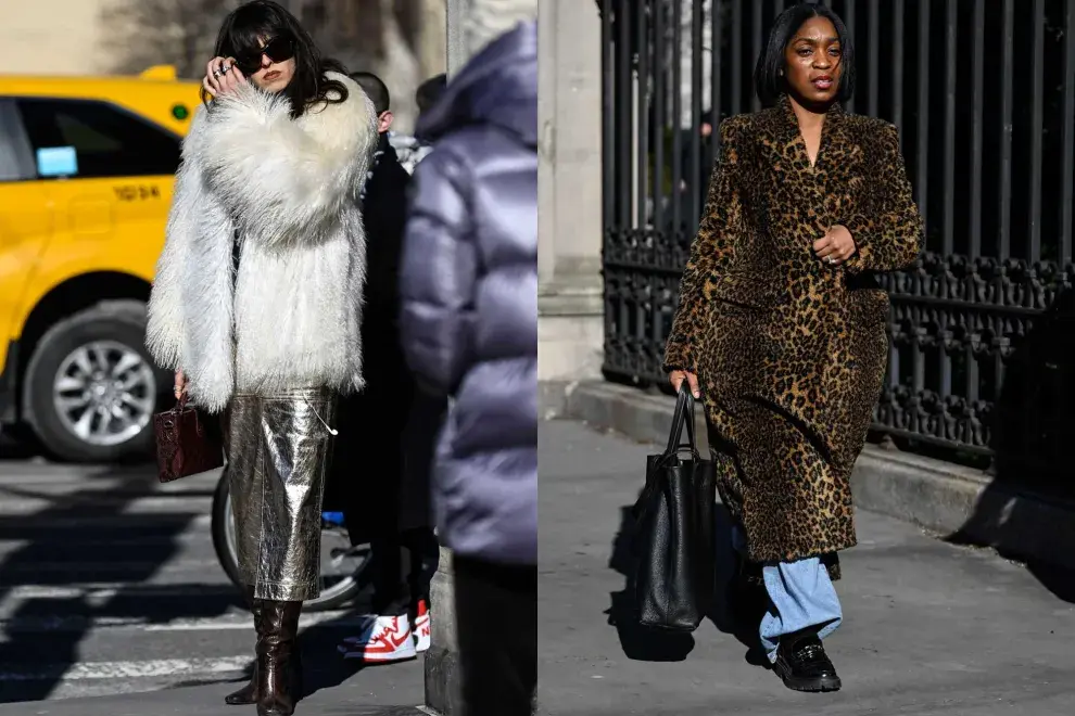 El metalizado y el animal print siempre presentes en los street style