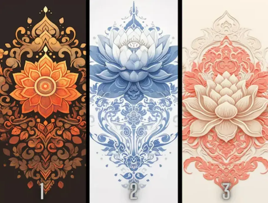 tres ilustraciones de un mandala