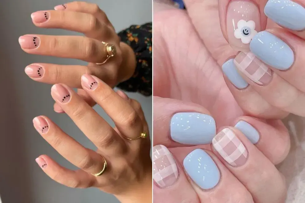 Diseños de nail art para uñas cortas.