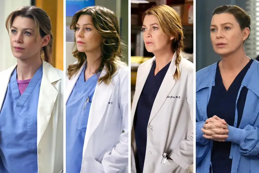 Ellen Pompeo en diferentes temporadas de Grey´s Anatomy