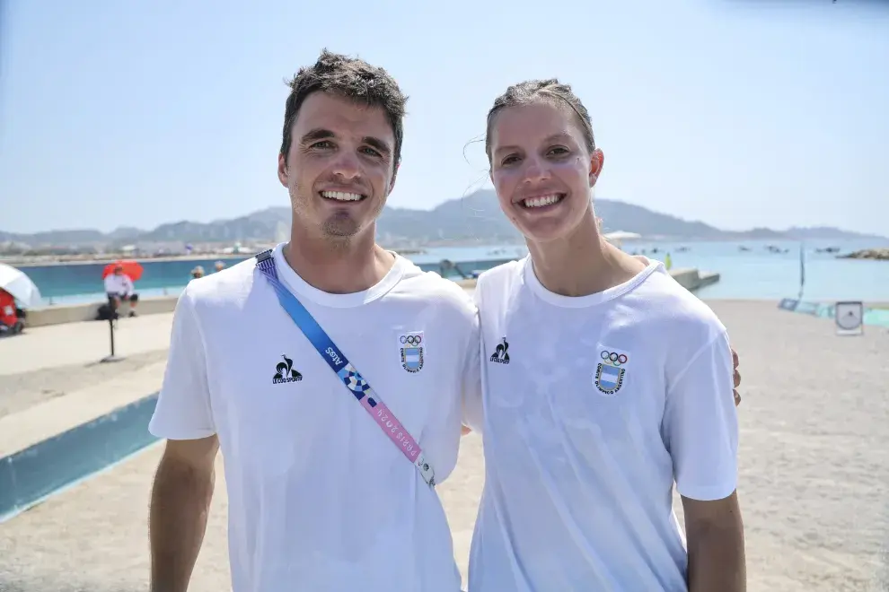 Eugenia Bosco, junto con su pareja náutica Mateo Majdalani