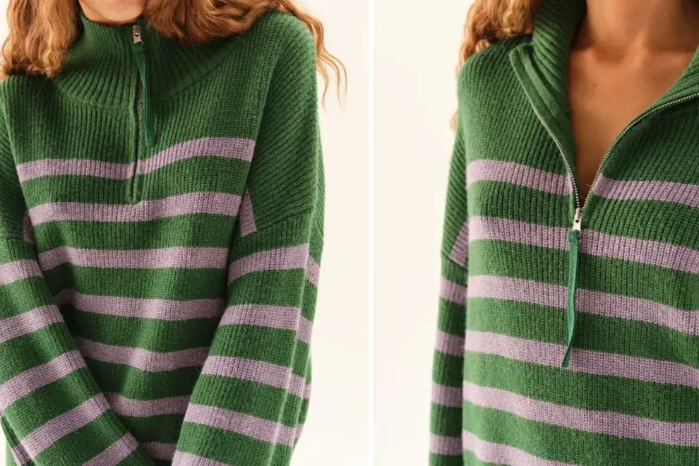 Sweater a rayas verde. $ 89.400.