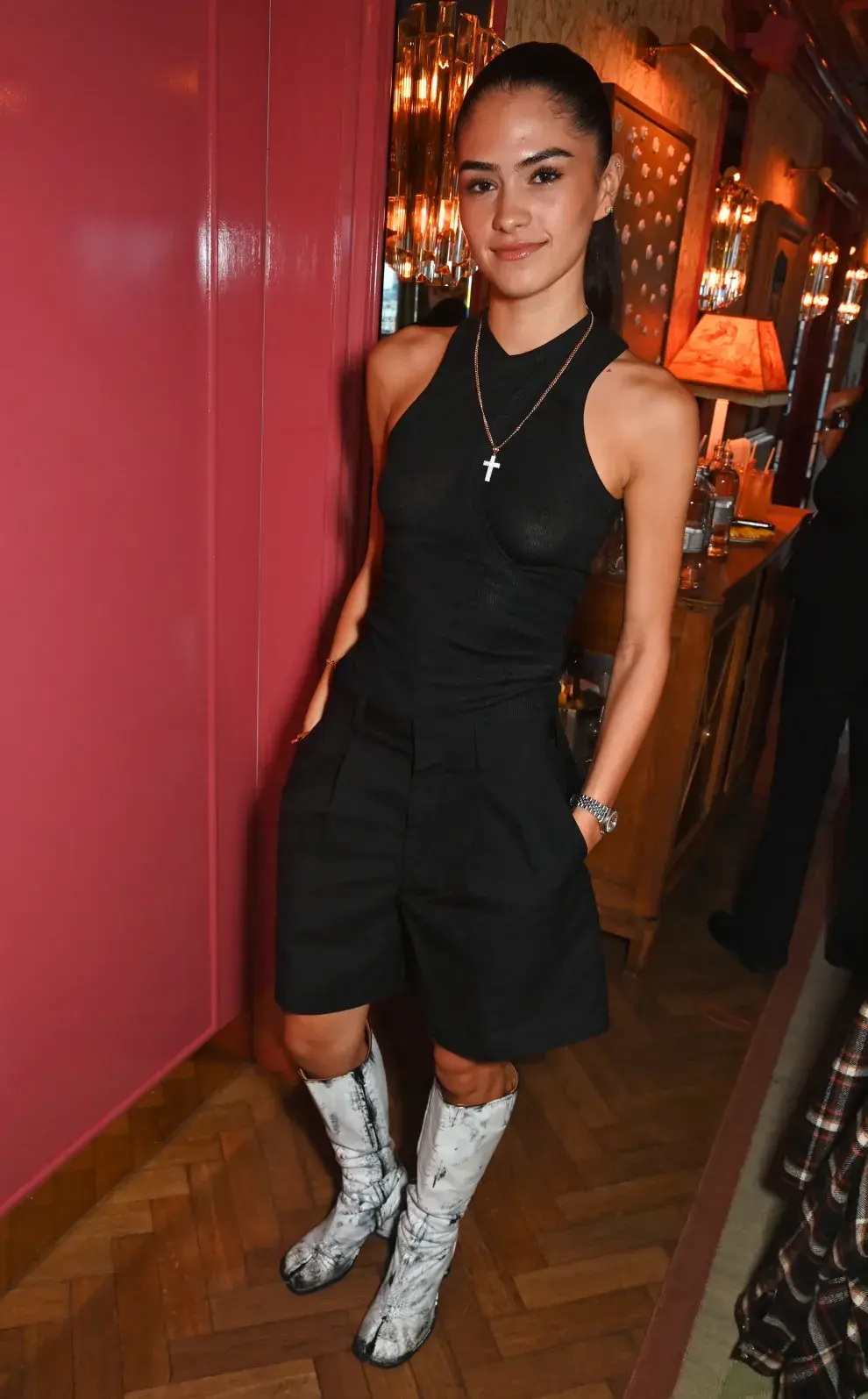 Mujer en un bar de Nueva York.