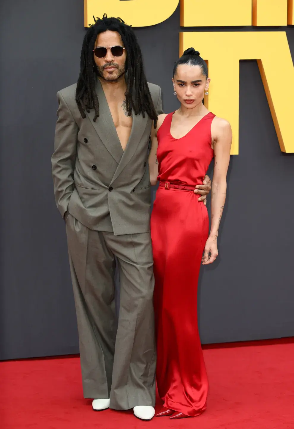 Lenny y Zoë Kravitz en la premiere de Parpadea dos veces.