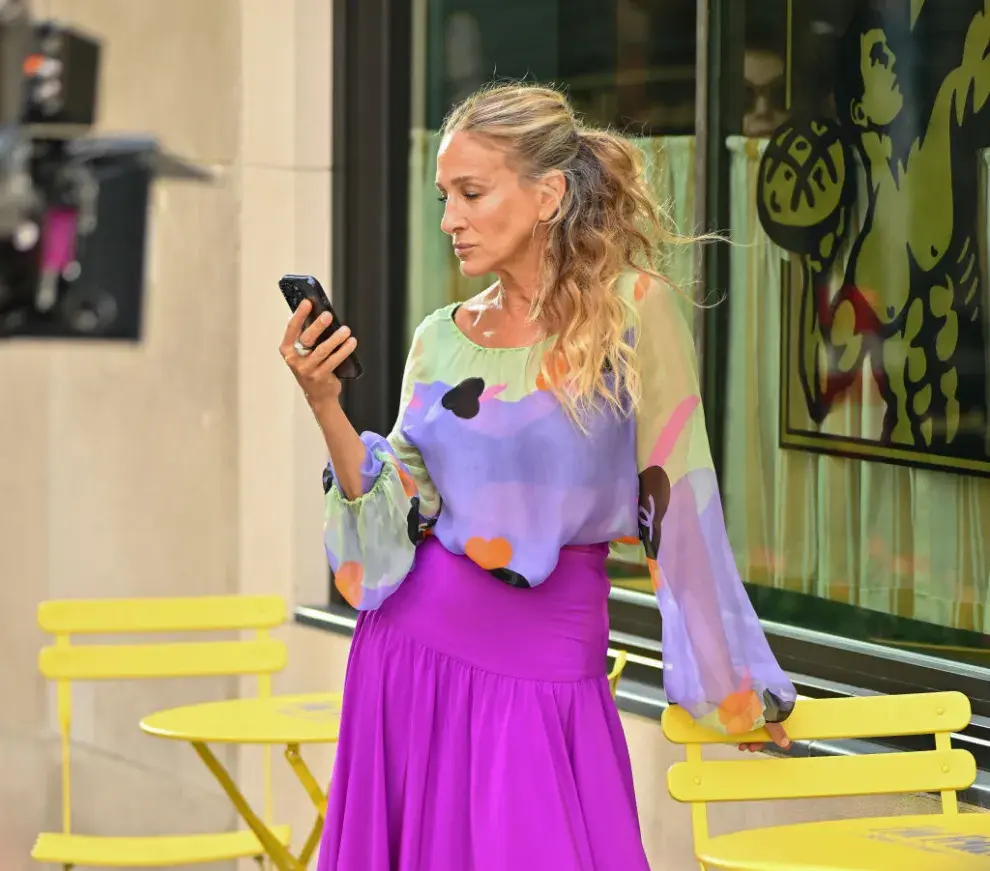 Sarah Jessica Parker en el rodaje de la temporada 3 de And Just Like That