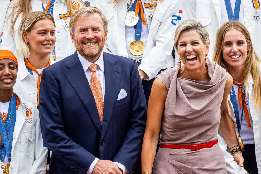 La reina de los Países Bajos, Máxima Zorreguieta, y su esposo, el rey Guillermo, recibieron a los deportistas de su país que participaron de los Juegos Olímpicos.