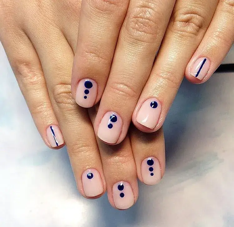 Navy nails. 