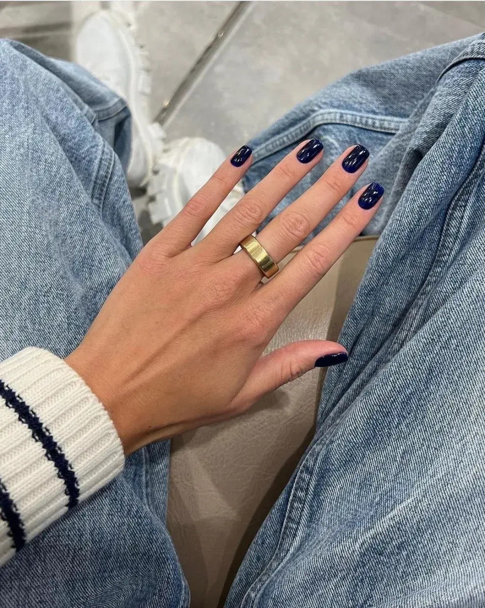 Navy nails. 