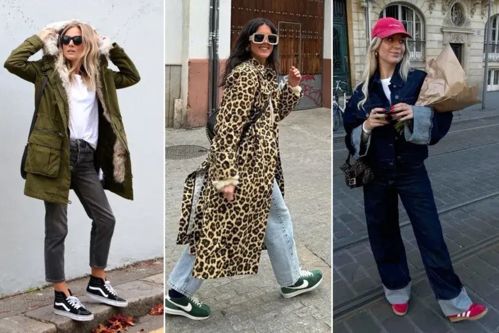 3 looks con zapatillas del street style.