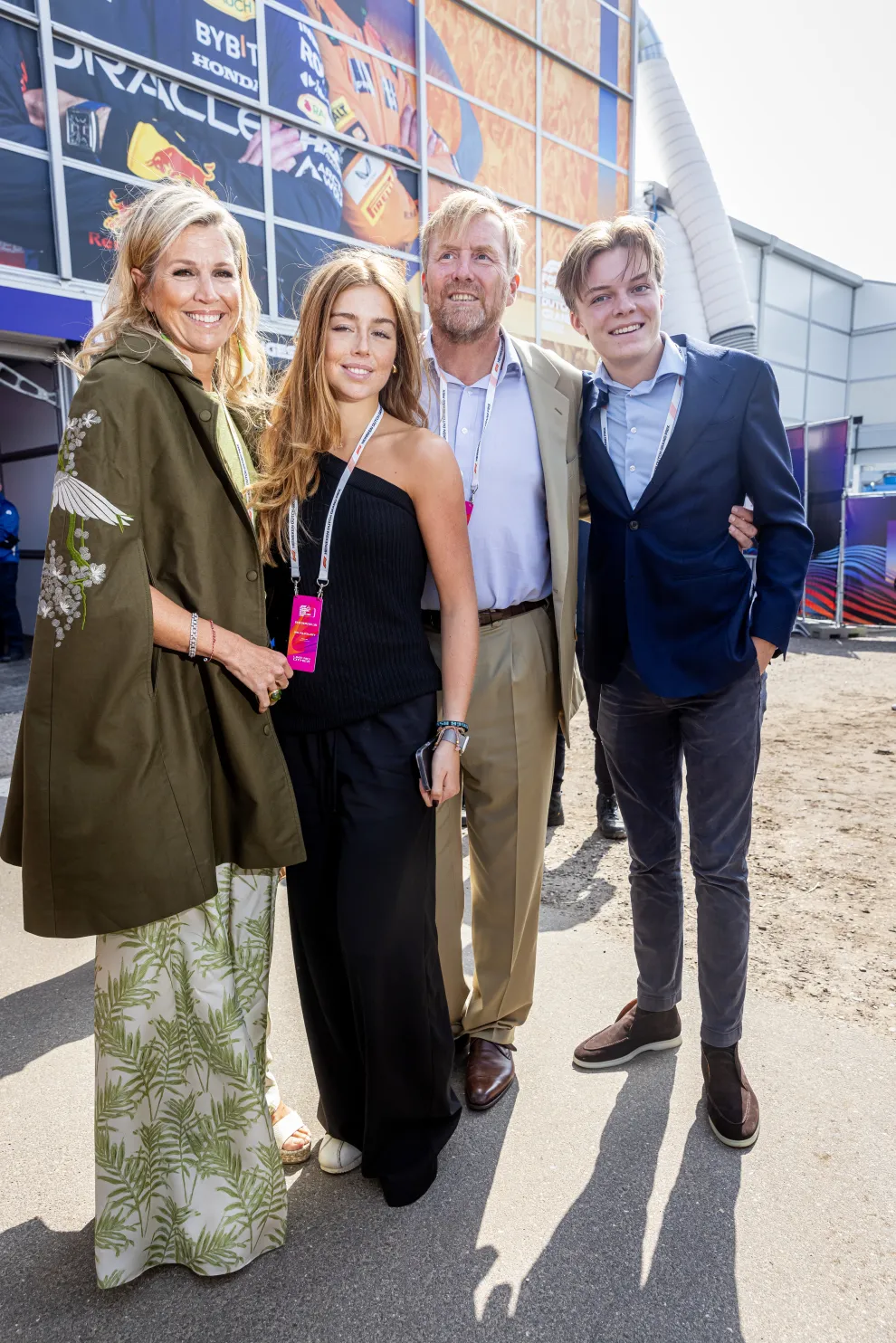 Foto de la reina Máxima, la princesa Alexia, el rey Guillermo Alejandro y el conde Claus, en el Grand Prix de Países Bajos.