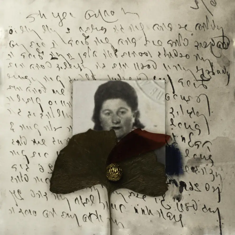 La abuela de Marcela Hoffer, collage.