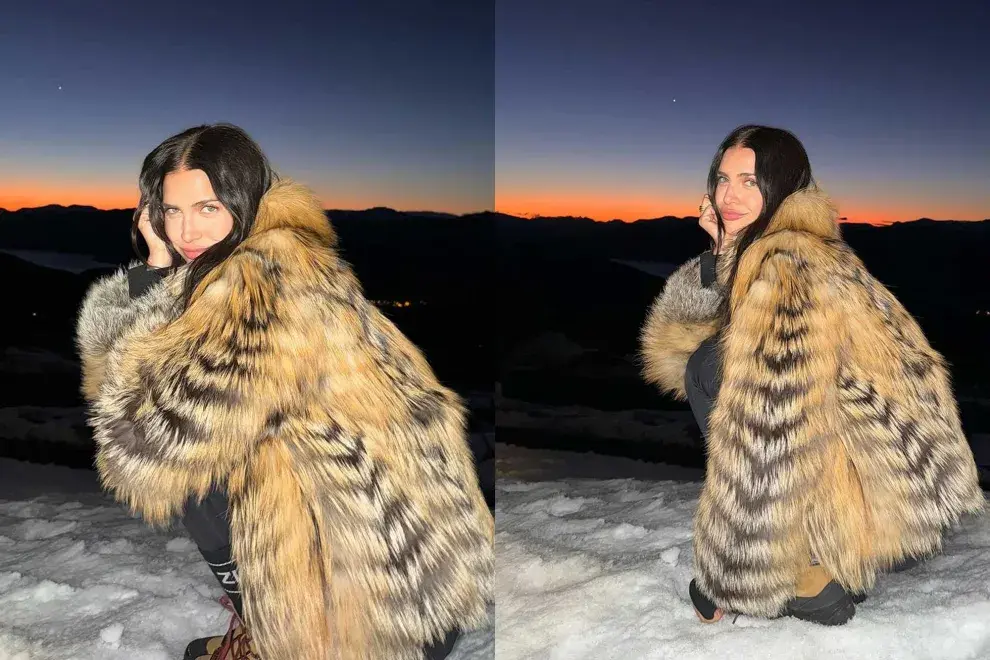 Zaira Nara posó desde la nieve con sus looks alto invierno