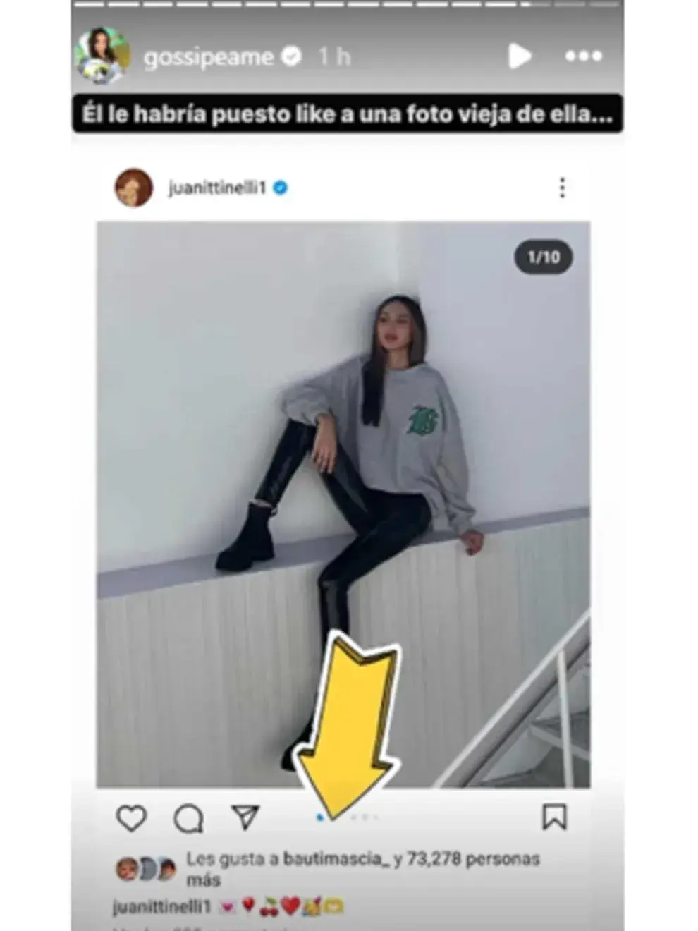 Según informó la influencer, al parecer, Mascia habría estalkeado a Juanita  en las redes y le habría dado varios likes a viejas fotos de la modelo