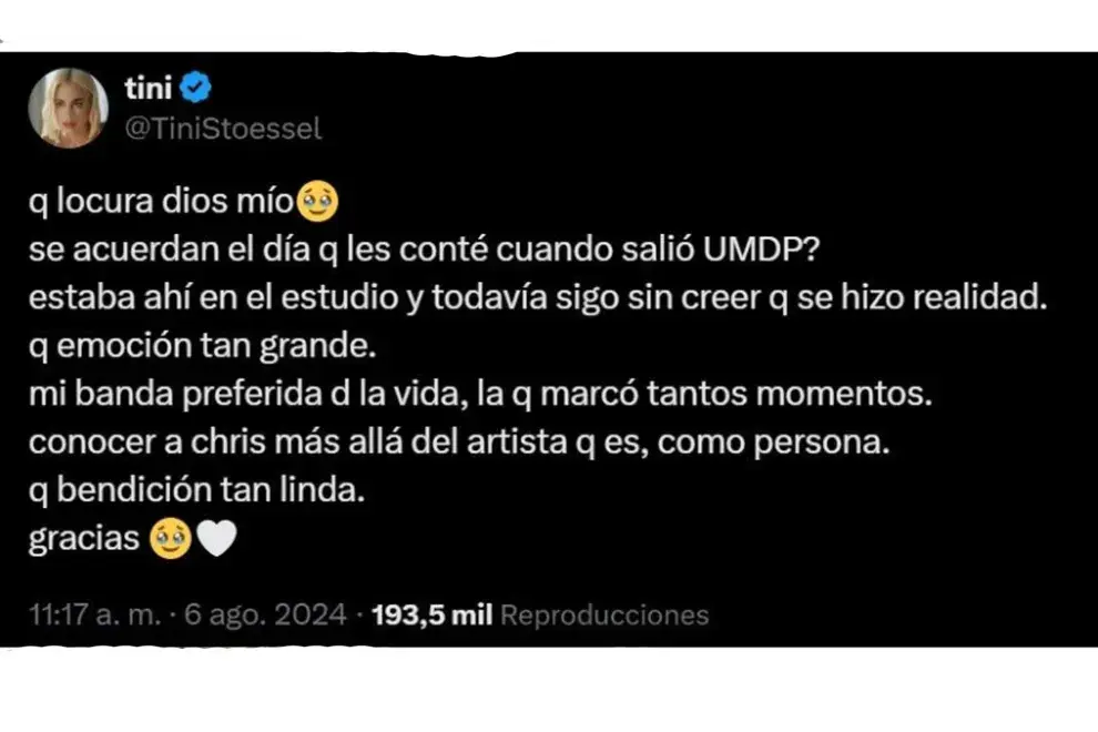 En la historia que compartió la artista pop dejó en claro la emoción que siente por este anuncio