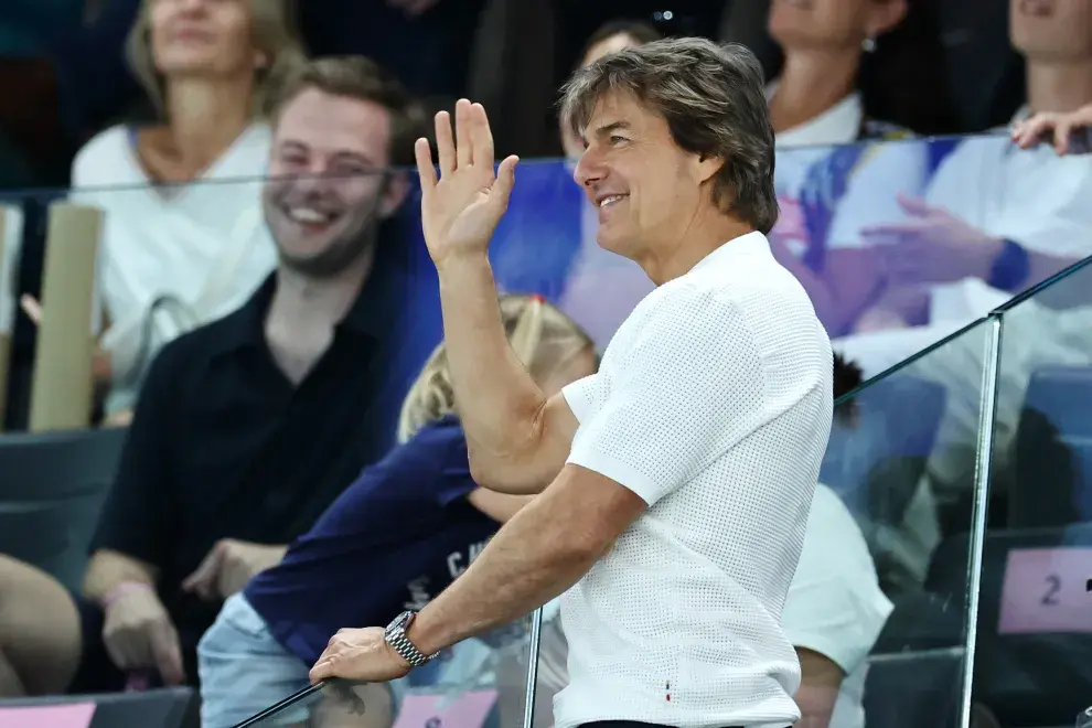 Foto del actor Tom Cruise en los Juegos Olímpicos París 2024.