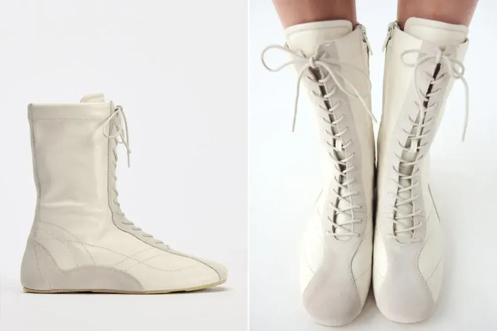 Dos fotos de botas de Zara.