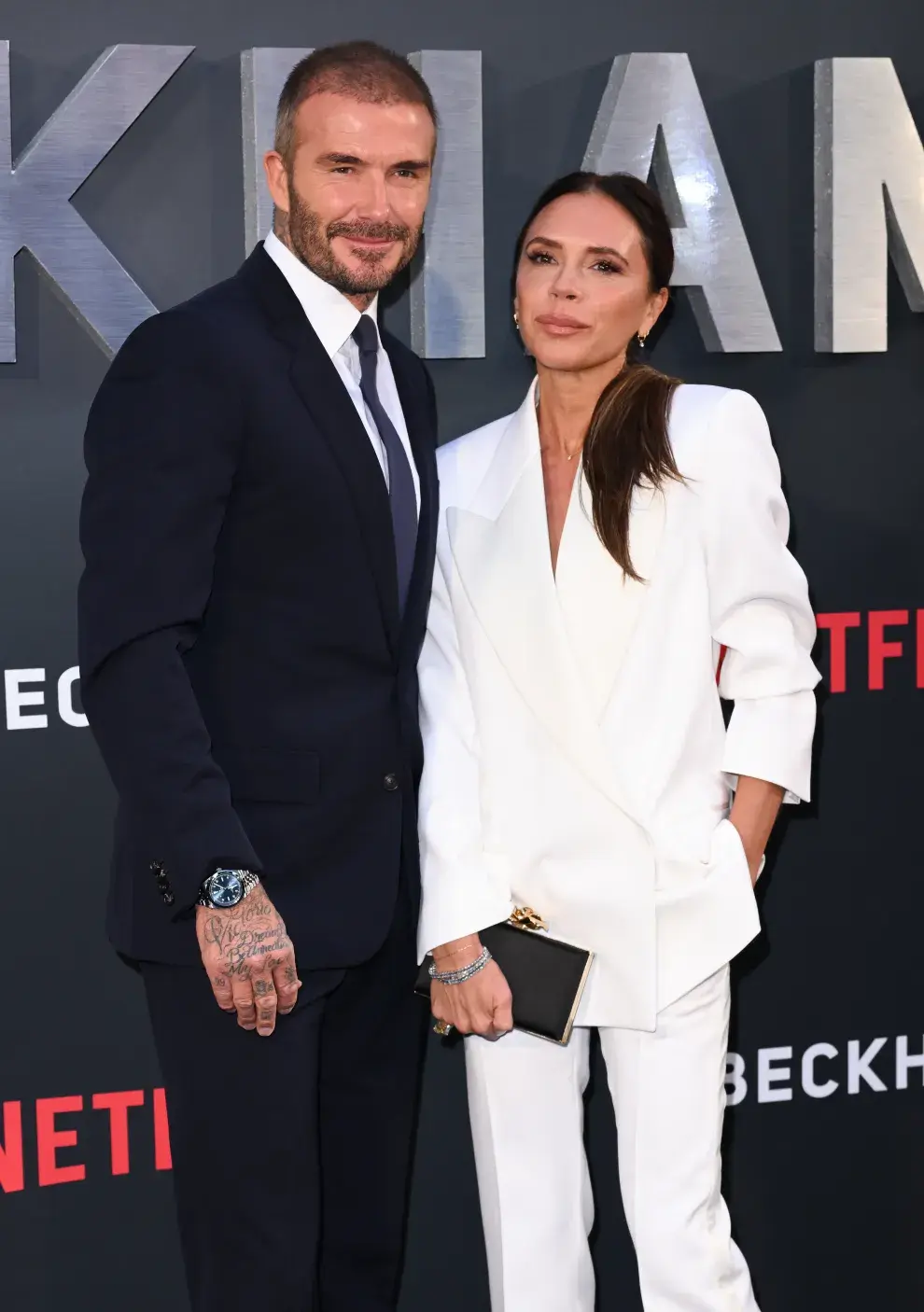 Foto de Victoria y David Beckham en la premiere de la miniserie de Netflix.