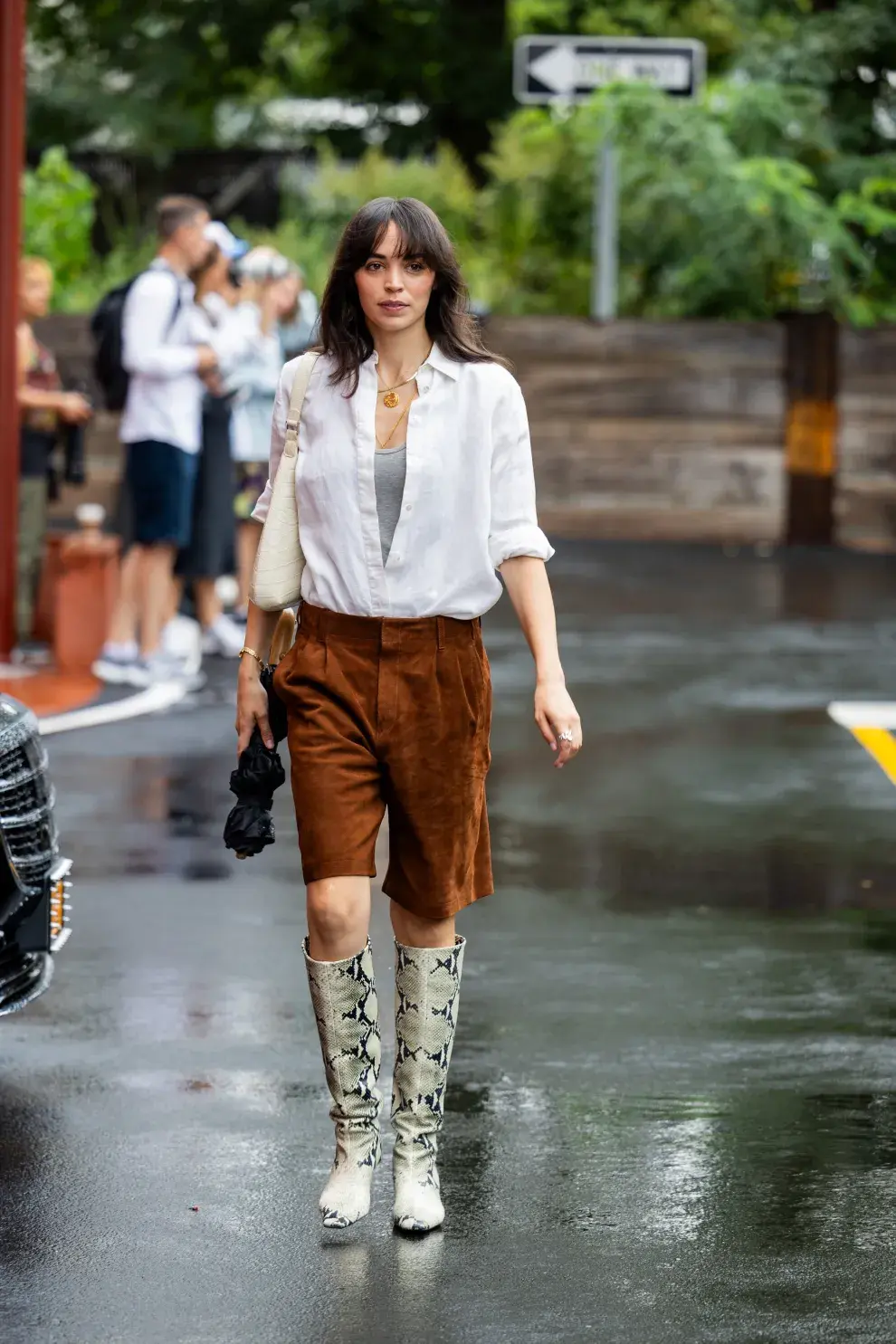 Mujer en la semana de la mode de Milán.