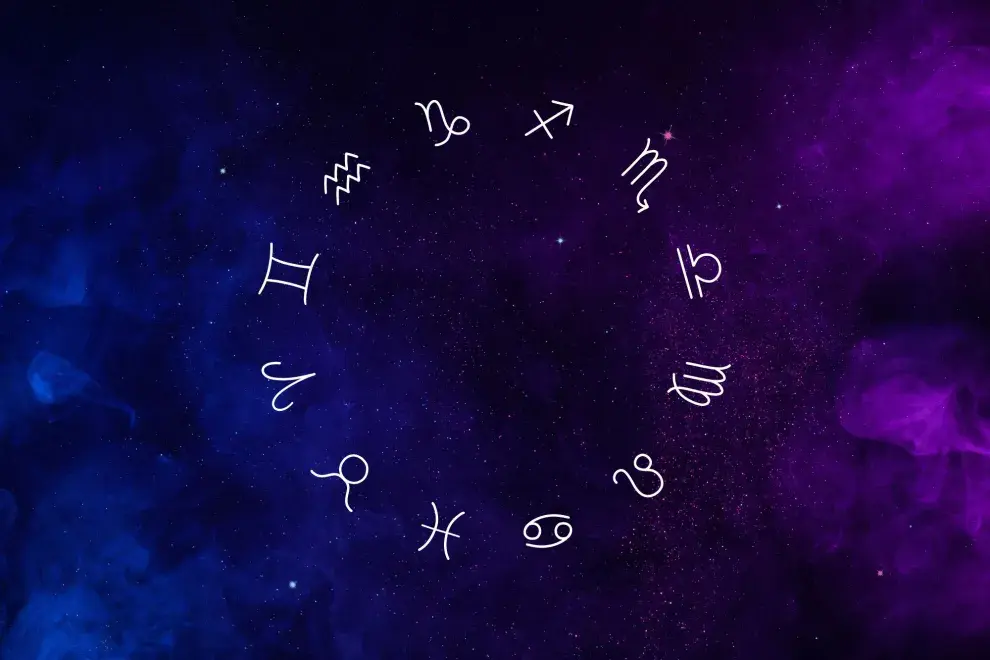 La rueda zodiacal, con los símbolos de los 12 signos astrales.