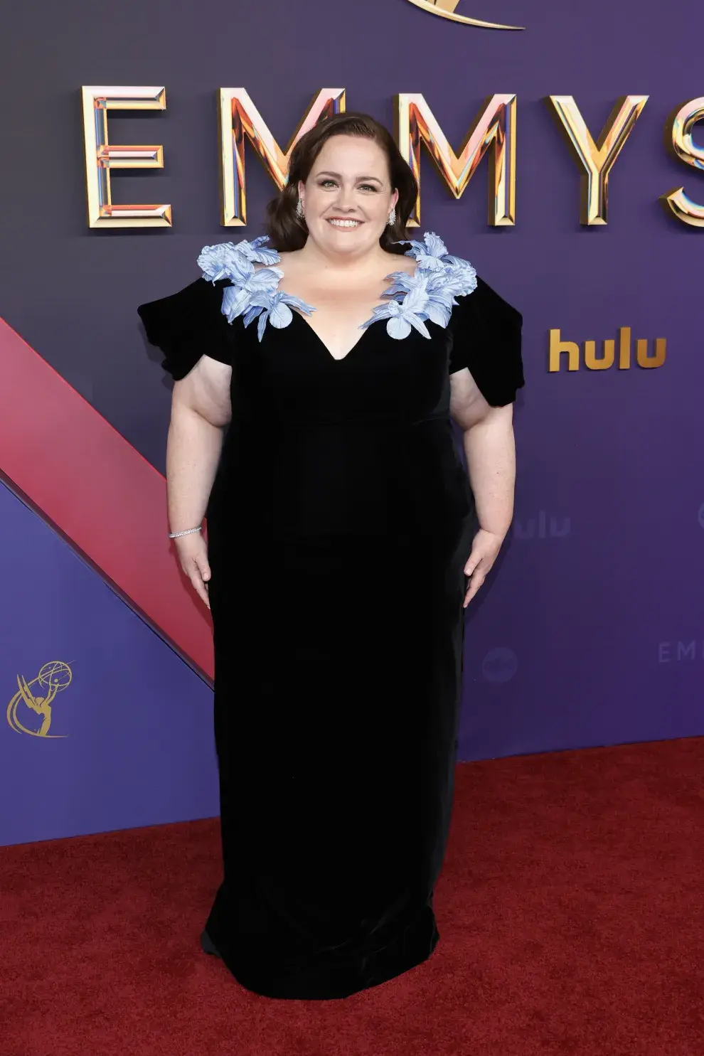 La estrella de Bebé reno, Jessica Gunning, en la alfombra roja de los Premios Emmy 2024.