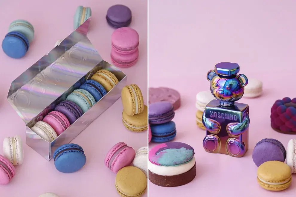 Macarons y el perfume de moschino