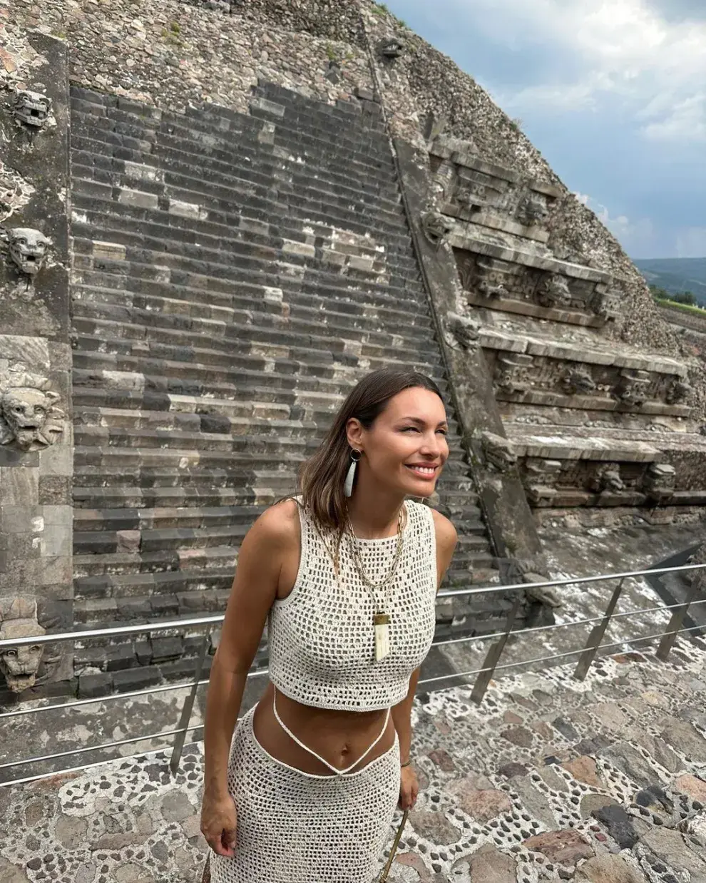 El look en crochet de Pampita.