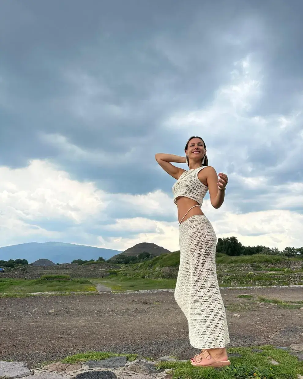 El look en crochet de Pampita.