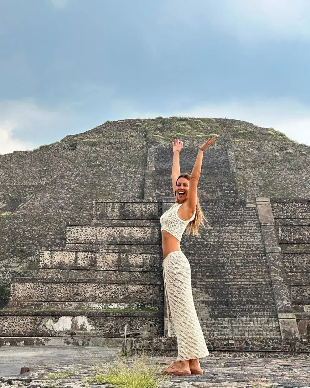 El look en crochet de Pampita.