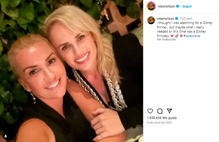 Captura de Posteo de Rebel Wilson expresando su amor por Ramona Agruma.