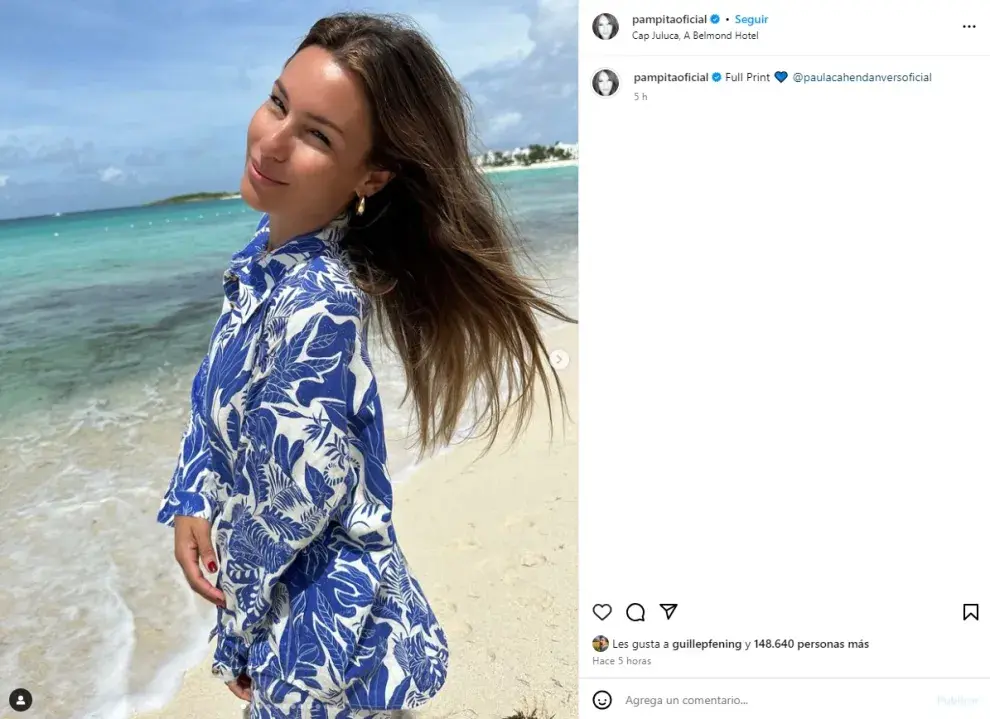 Captura de Posteo de Pampita en Instagram, el 19 de septiembre de 2024.