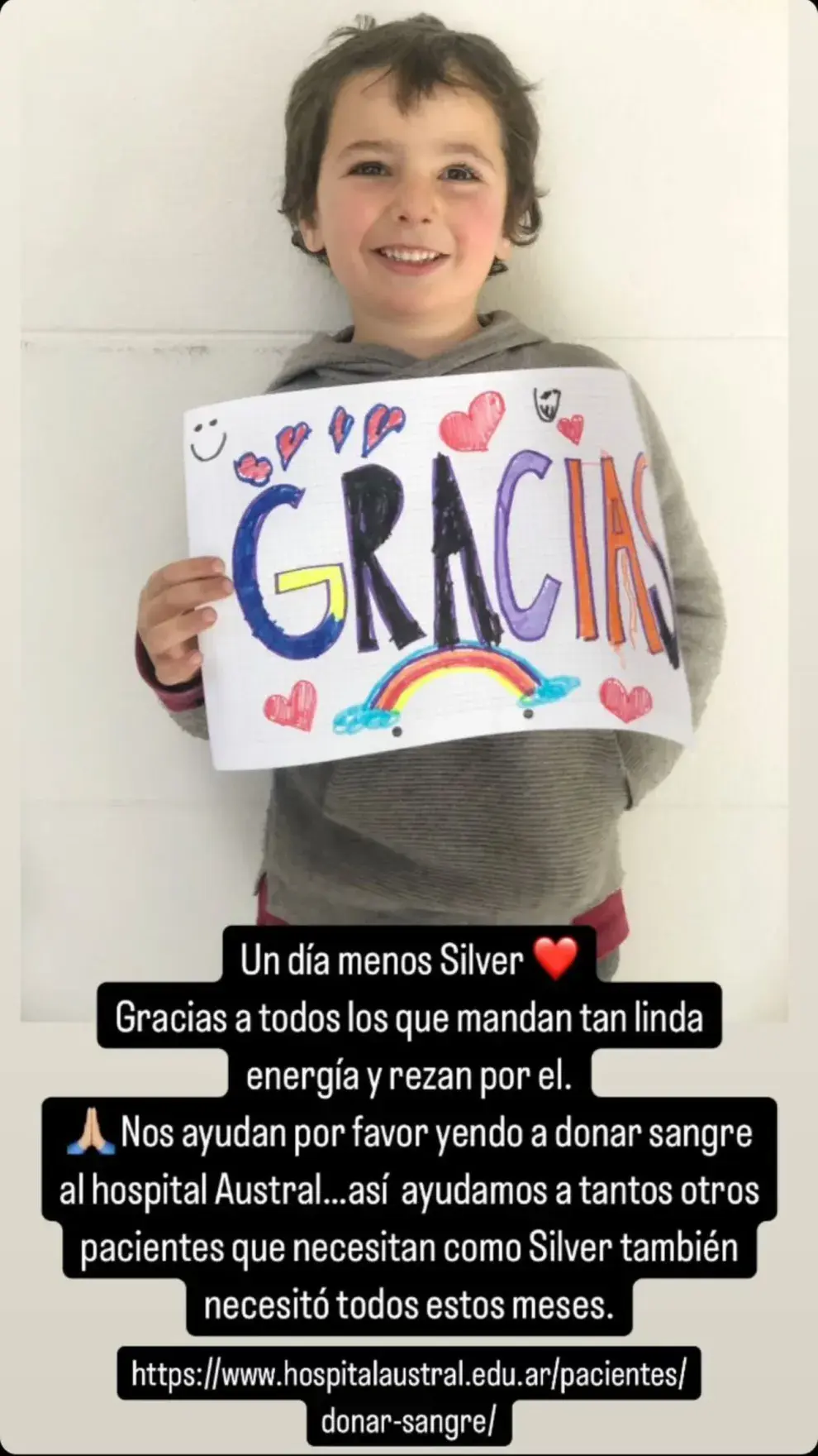 Storie de Juliana Awada agradeciendo por Silver.