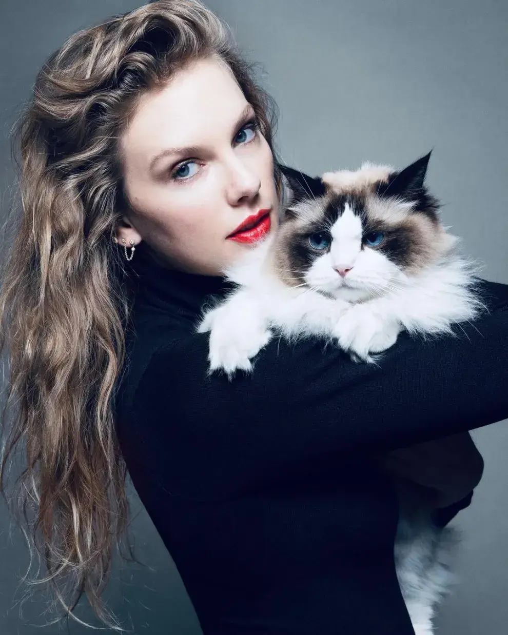 Foto de Taylor Swift con un gato.