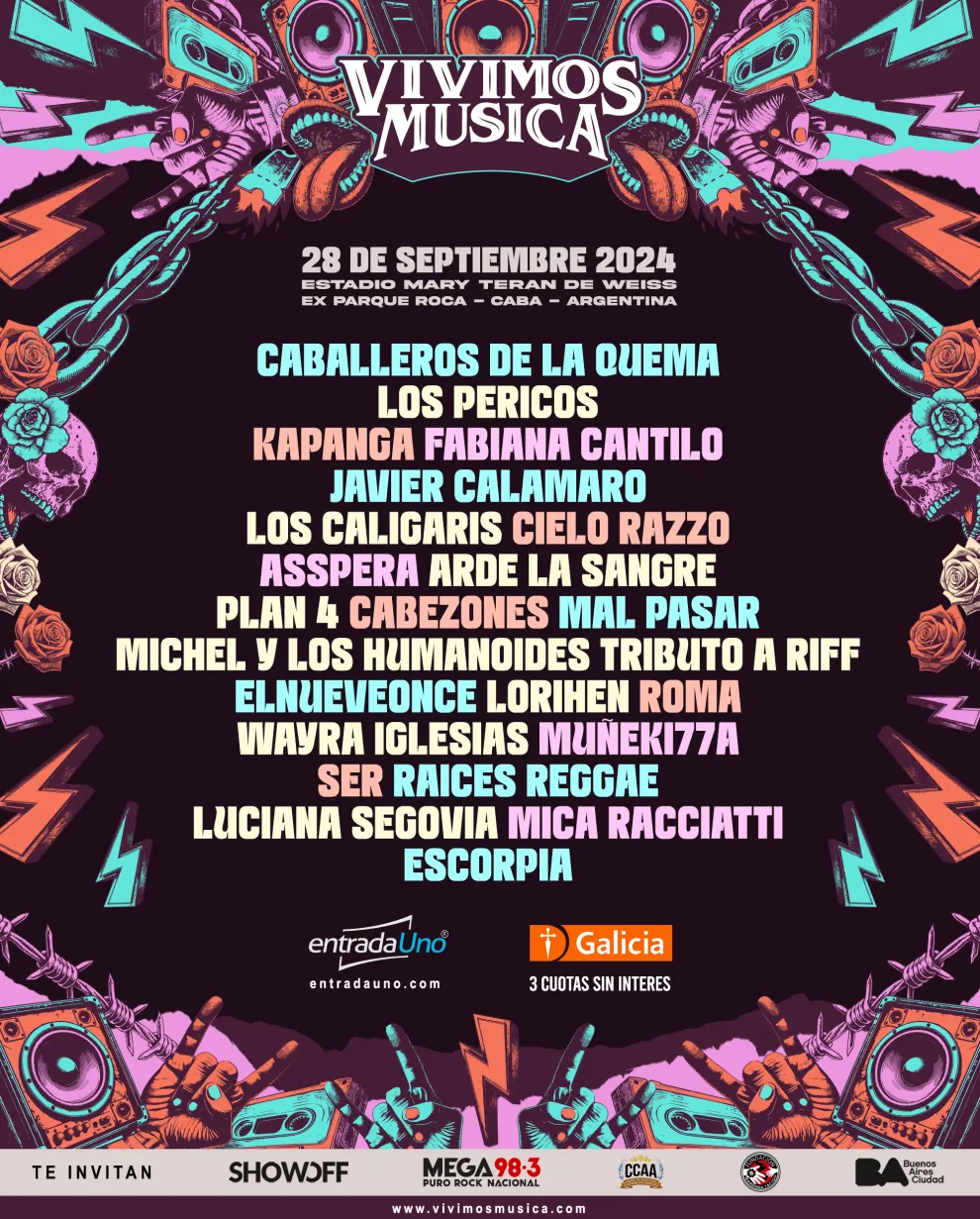 Line up del festival Vivimos Música.