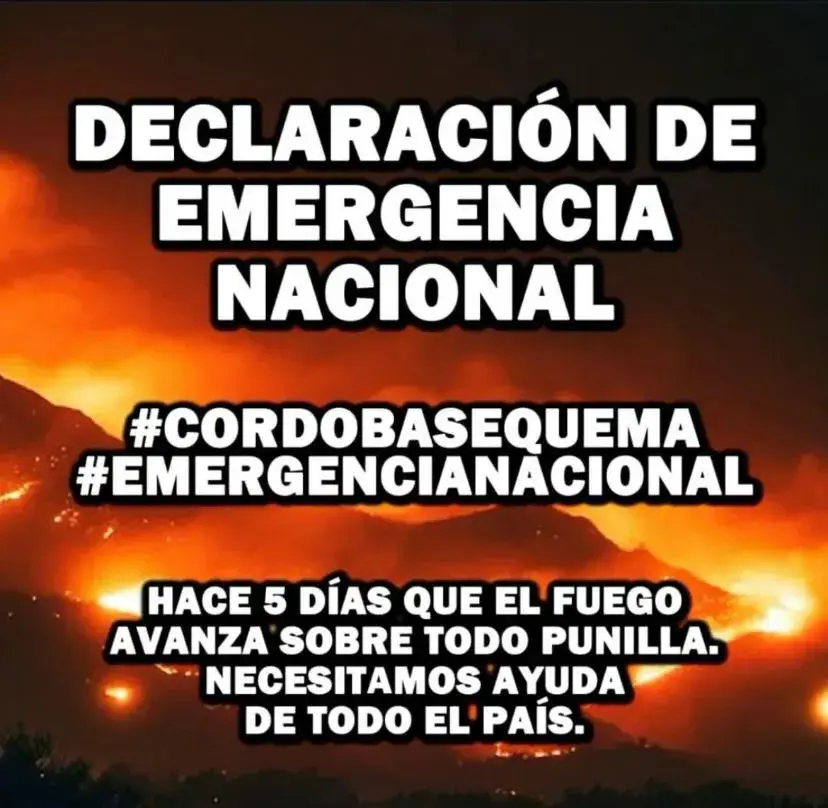 Imágenes del incendio en Córdoba